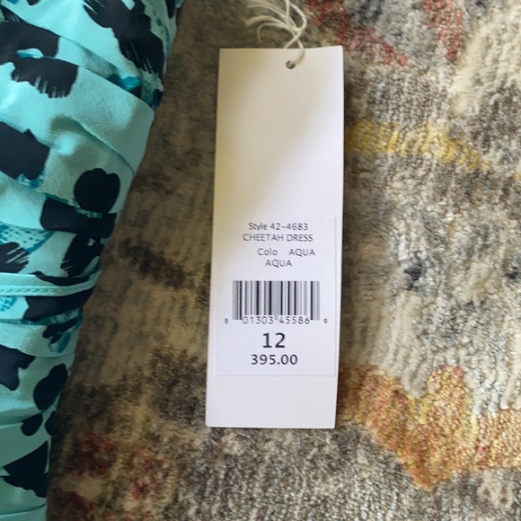 Beautiful NANETTE LEPORE aqua cheetah print dress - Picture 3 of 8